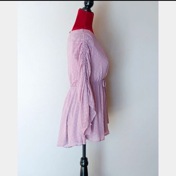 Altar'd State Betsy Mauve Clipdot Romper Size XSmall - Picture 3 of 5